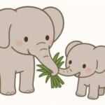 「はいママこれ食べて！」…親に餌を“おすそわけ”する動物園の小象が可愛すぎると話題に😳