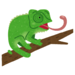 【臨戦態勢】中国拳法を繰り出しそうなポーズのカメレオン😂